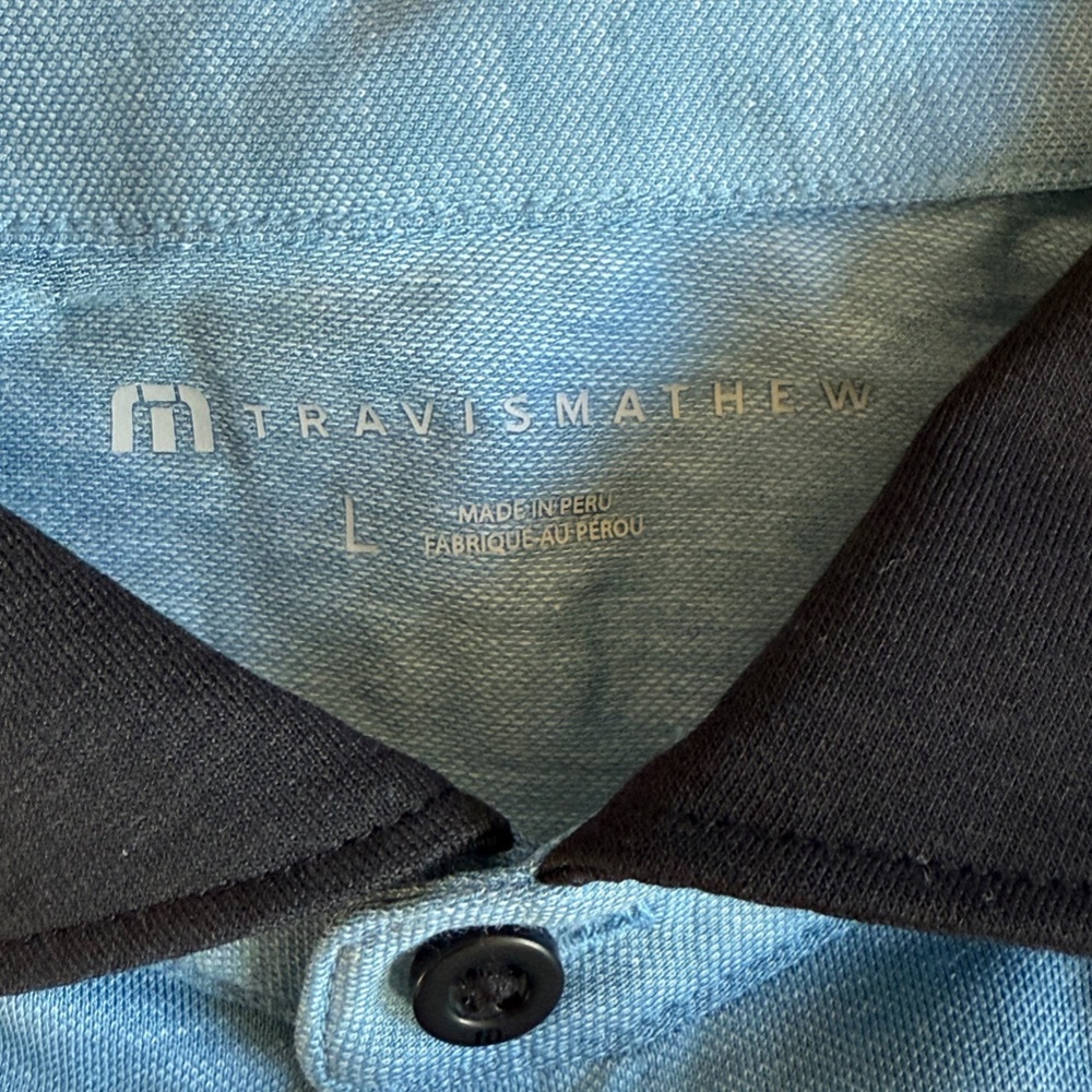 TravisMathew Men's Large ~ Featherweight Pocket Polo golf Shirt ~ Blue ~ NEW! - Picture 6 of 9